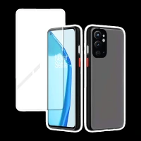 Arrow Duplex Tempered Glass & Polycarbonate Back Cover Combo for OnePlus 9RT (Anti Scratch Design, Black)