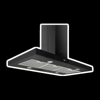 elica ISMART SPOT H6 BF ISLAND LTW 90 NERO 90cm Ducted Ceiling Mounted Chimney with Touch Control Panel (Black)