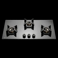 KAFF INF 783 Tempered Glass Top 3 Burner Automatic Electric Hob (Flame Failure Device, Black)