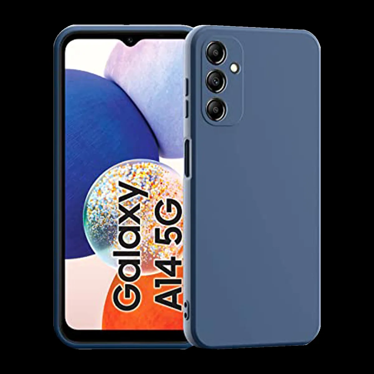 in base Soft Silicon Back Case for Samsung Galaxy A14 (360 Degree Protection, Blue)