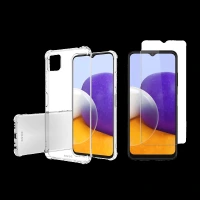 ESSE Screen Protector & TPU Back Cover Combo for SAMSUNG Galaxy A22 (Drop Protection, Clear)