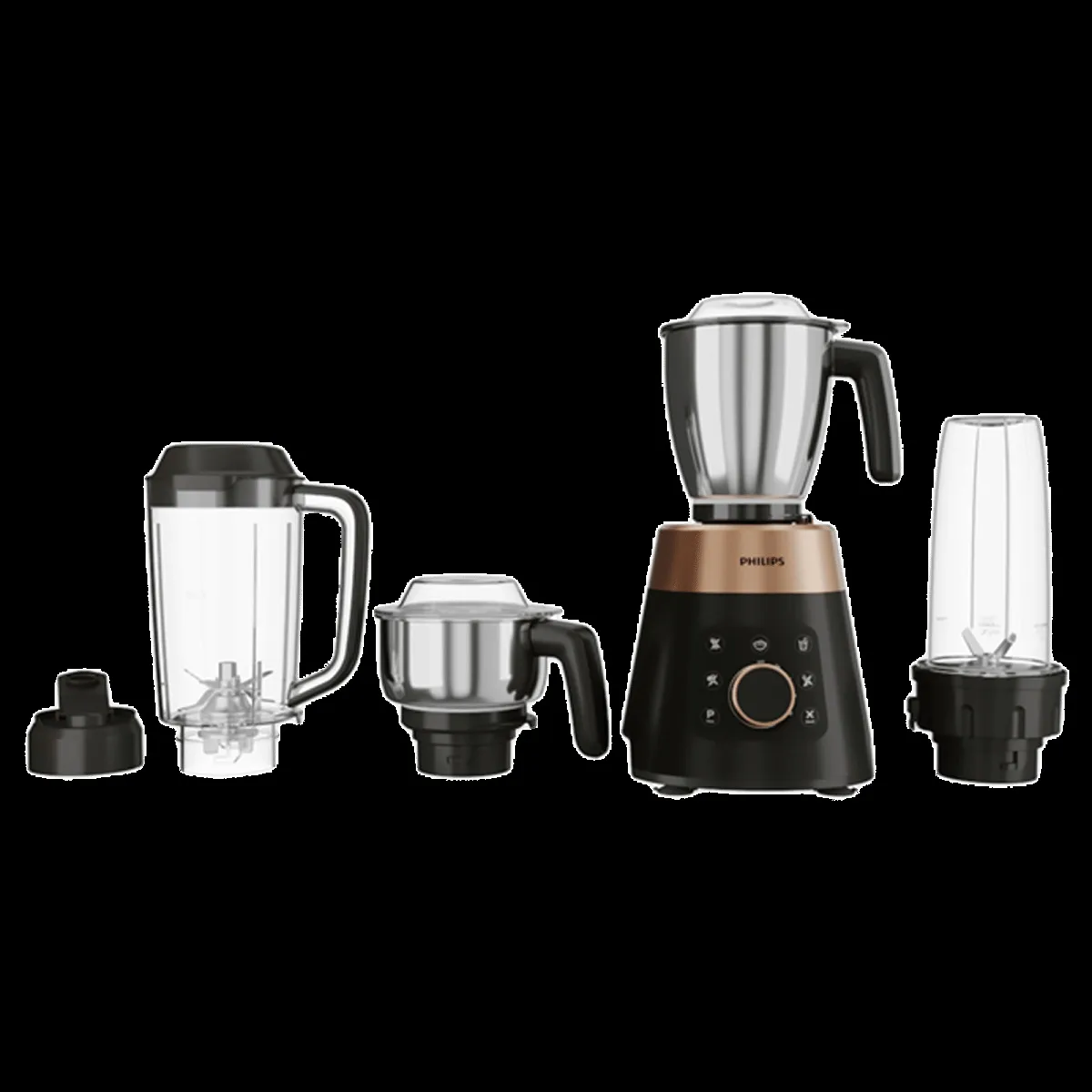 PHILIPS 1000 Watt 4 Jars Mixer Grinder (5 Preset Modes, Black)