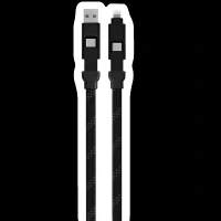urbn Quad Type A, Type C to Type C, Lightning 3.9 Feet (1.2M) 4-in-1 Cable (Nylon Braided, Camo Black)
