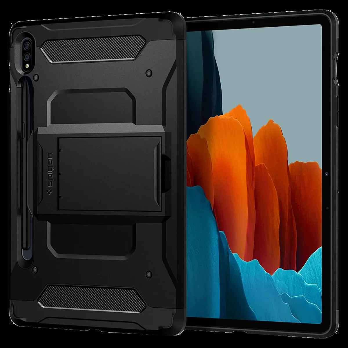 spigen Tough Armor Pro Polycarbonate Back Cover for SAMSUNG Galaxy Tab S8, Tab S7 (Raised bezels, Gunmetal)