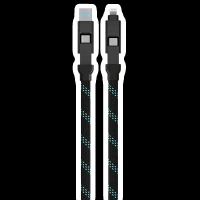 urbn Quad Type A, Type C to Type C, Lightning 1 Feet (0.3M) 4-in-1 Cable (Nylon Braided, Black)