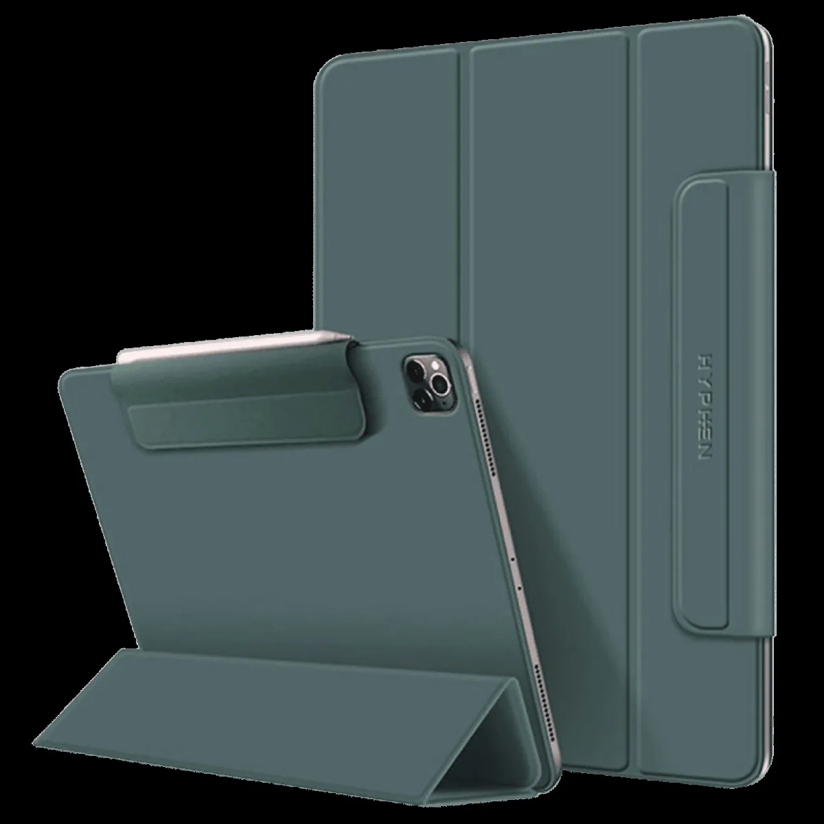 Hyphen VERSO Polyurethane Folio Case for Apple iPad Pro 11 Inch (3rd, 4th & 5th Gen) (Built-in Magnet, Midnight Green)
