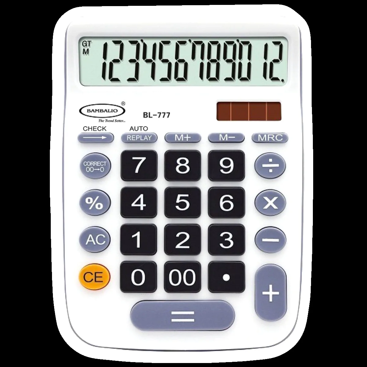 BAMBALIO Basic Calculator (12 Digits-Large Display, BL-777, White)
