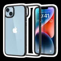 spigen Ultra Hybrid TPU & Polycarbonate Back Case for Apple iPhone 14 (Wireless Charging Compatible, Matte Black)
