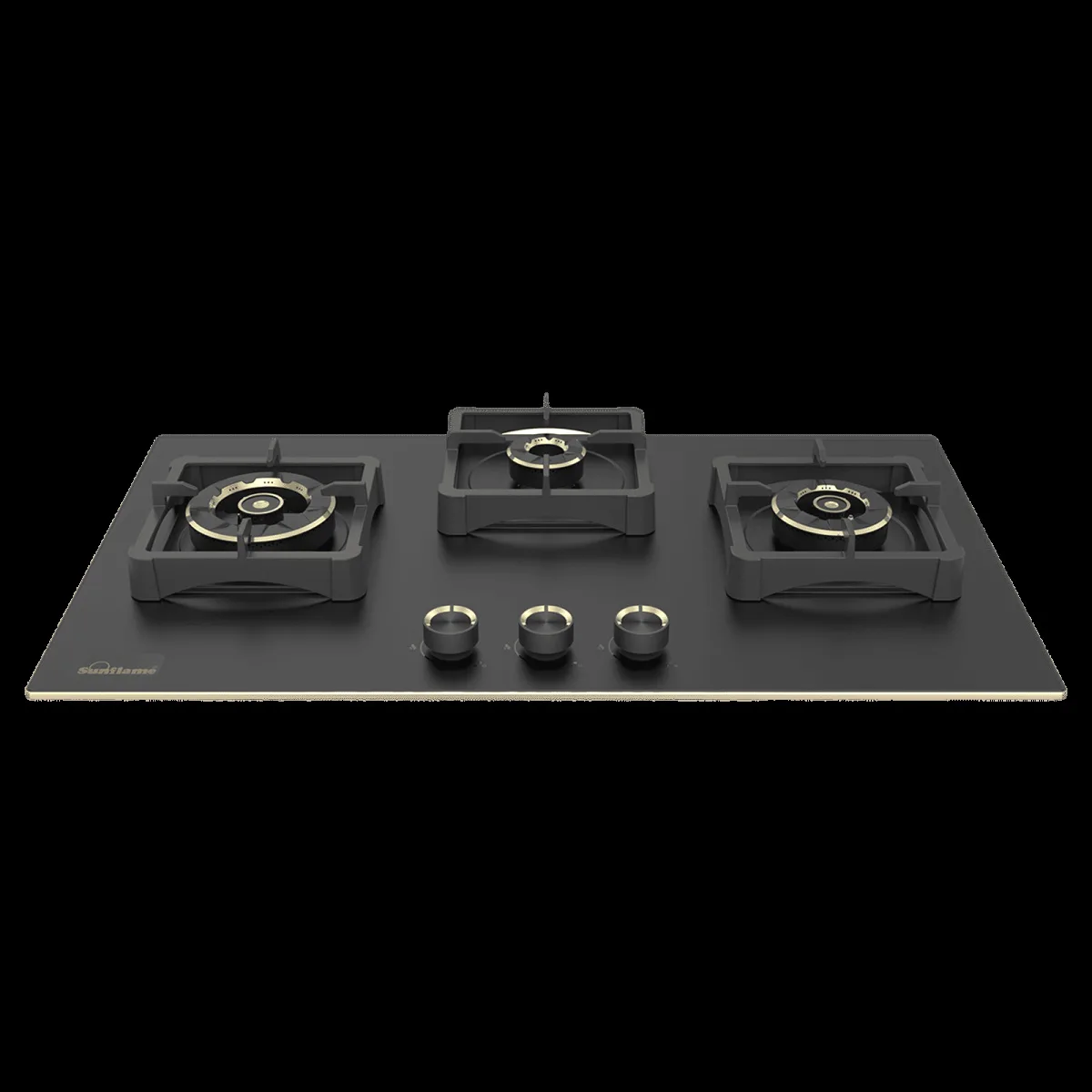Sunflame SHA 378 SBS Toughened Glass Top 3 Burner Automatic Hob (Flame Failure Device, Black)
