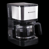 WONDERCHEF Regalia Pronto 600 Watt 6 Cups Automatic Espresso, 3-in-1 Filter Coffee & Cappuccino Coffee Maker with Drip Controller (Black and Silver)