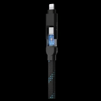 urbn UPC464 Type A to Lightning, Type C, Type C to Lightning, Type C 4 Feet (1.2M) 4-in-1 Cable (Quick Charge Technology, Black)
