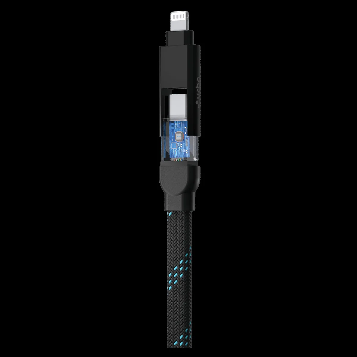 urbn UPC461 Type A to Lightning, Type C, Type C to Lightning, Type C 1 Feet (0.30M) 4-in-1 Cable (Quick Charge Technology, Black)