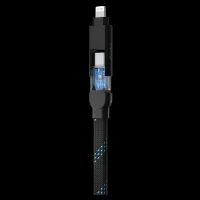 urbn UPC461 Type A to Lightning, Type C, Type C to Lightning, Type C 1 Feet (0.30M) 4-in-1 Cable (Quick Charge Technology, Black)
