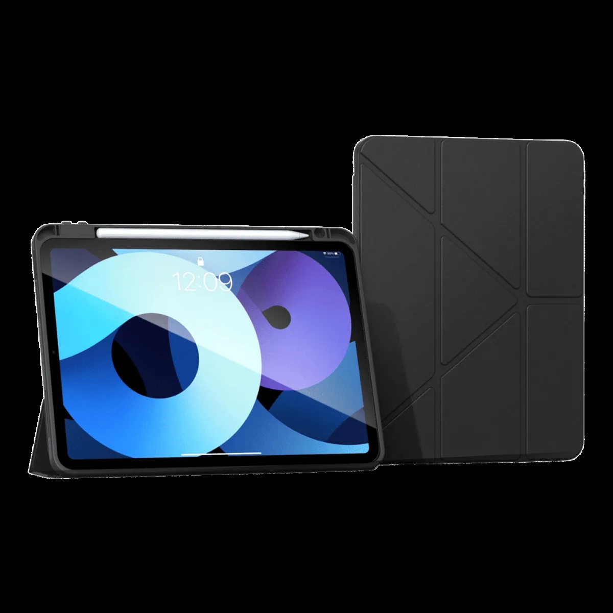 HYPHEN Origami Polyurethane Back Cover for Apple iPad A16 11 Inch (11th Gen) (Lightweight Build, Black)