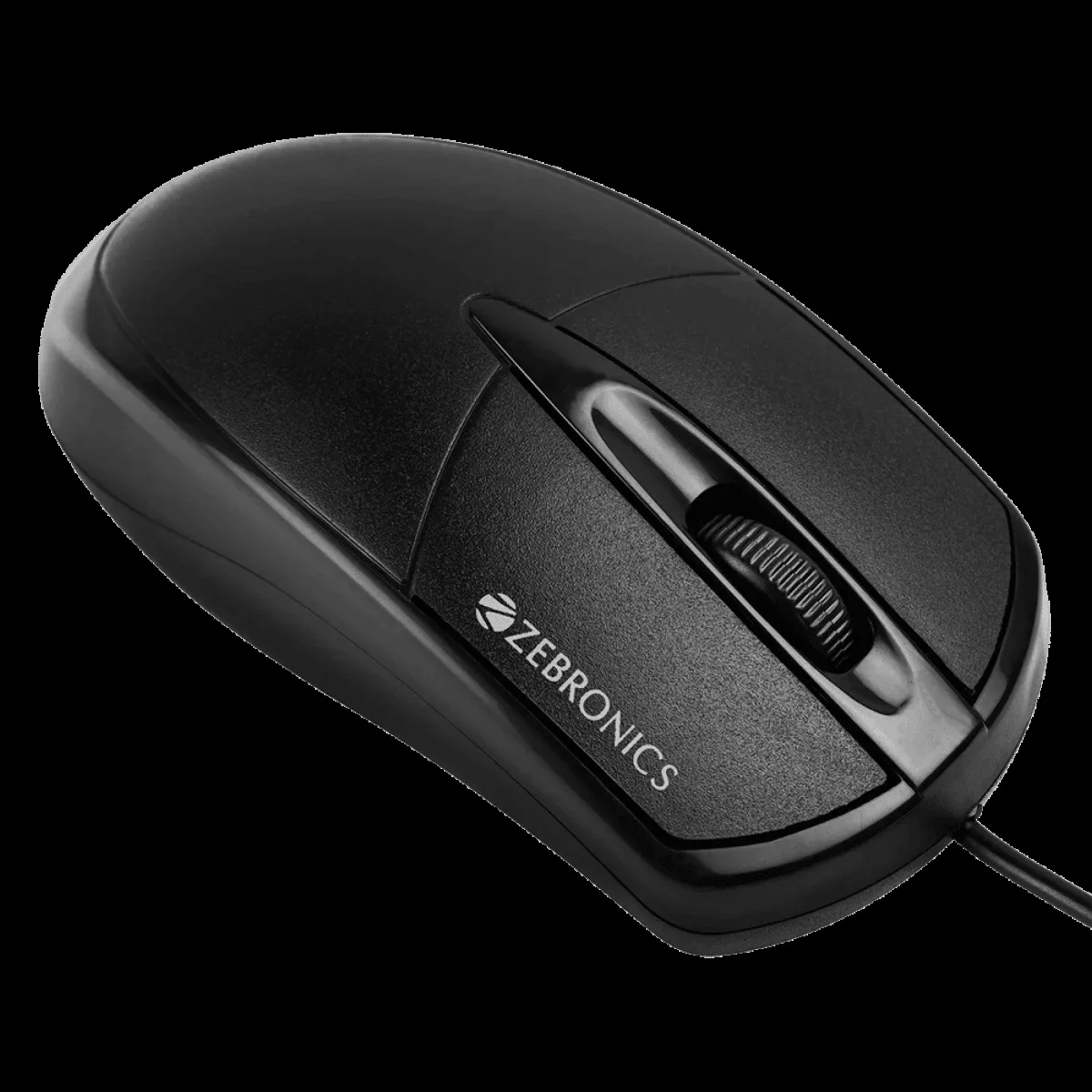 ZEBRONICS Zeb-Byte Wired Optical Mouse (1000 DPI, Ergonomic Design, Black)