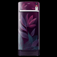 SAMSUNG Horizontal Curve 215 Litres 5 Star Direct Cool Single Door Refrigerator with Base Stand Drawer (RR23D2H259R/HL, Paradise Bloom Purple)