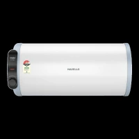 HAVELLS Fabia Slim LH 10 Litre 4 Star Horizontal Storage Geyser with Whirlflow Technology (White & Blue)