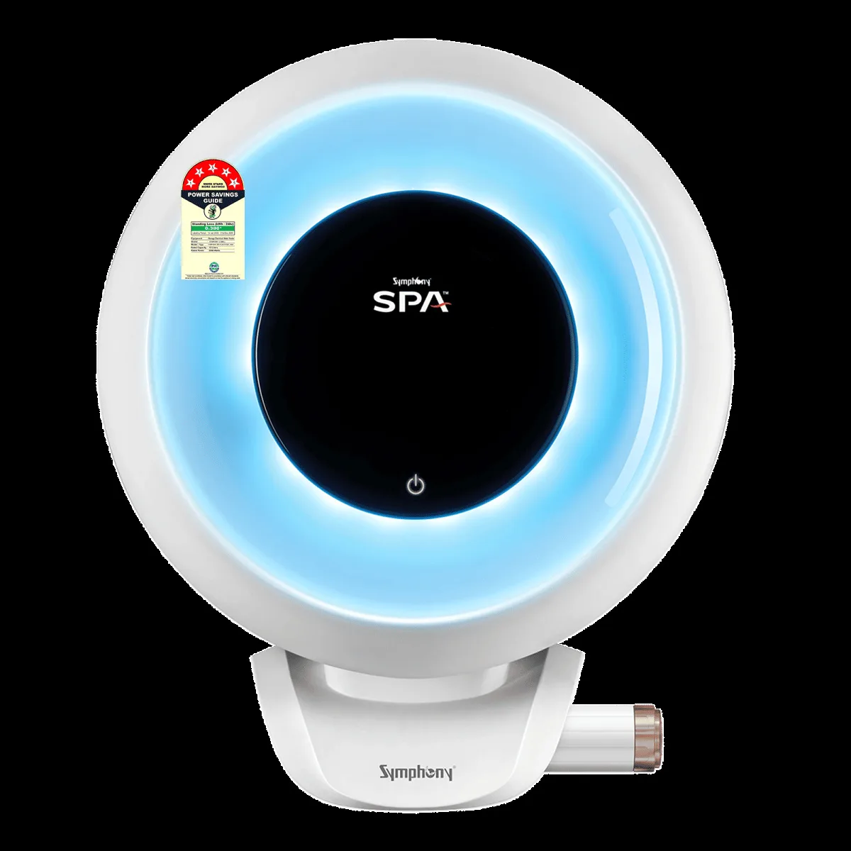 Symphony SPA 15 Litre 5 Star Vertical Storage Geyser with PUROPOD 9-Layer Advanced Water Filtration Technology (White & Grey)