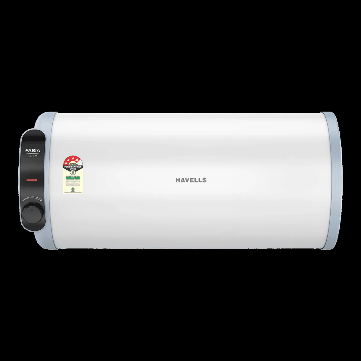HAVELLS Fabia Slim LH 15 Litre 4 Star Horizontal Storage Geyser with Whirlflow Technology (White & Blue)