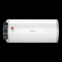HAVELLS Fabia Slim LH 15 Litre 4 Star Horizontal Storage Geyser with Whirlflow Technology (White & Blue)