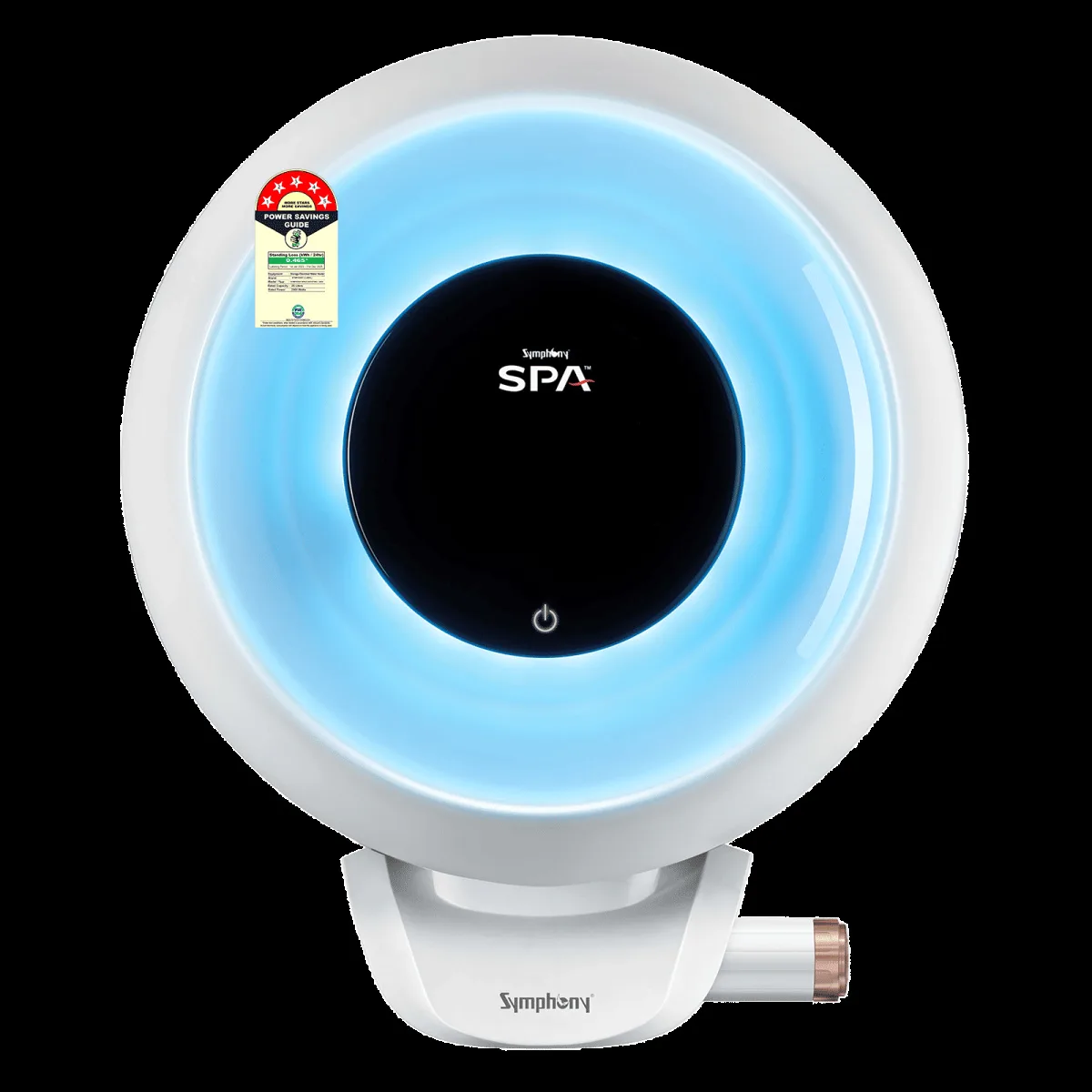 Symphony SPA 25 Litre 5 Star Vertical Storage Geyser with PUROPOD 9-Layer Advanced Water Filtration Technology (White & Grey)