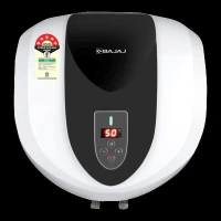 BAJAJ Eternal Pentacle Digi 25 Litre 5 Star Vertical Storage Geyser with Swirlflow Technology (White & Black)