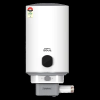 Symphony Soul 25 Litre 5 Star Vertical Storage Geyser with Hair Fall Control (White & Grey)