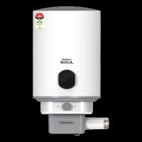 Symphony Soul 15 Litre 5 Star Vertical Storage Geyser with Hair Fall Control (White & Grey)