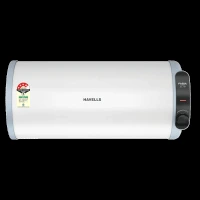 HAVELLS Fabia Slim 15 Litre 4 Star Horizontal Storage Geyser with Whirlflow Technology (White & Blue)