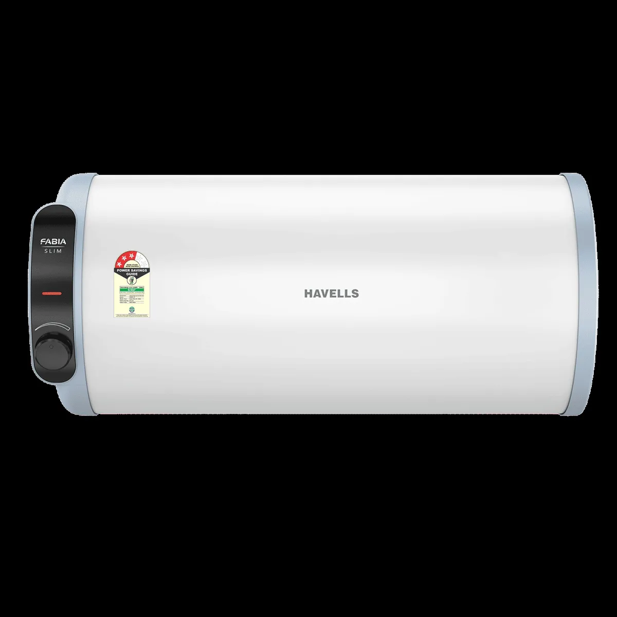 HAVELLS Fabia Slim LH 25 Litre 3 Star Horizontal Storage Geyser with Whirlflow Technology (White & Blue)