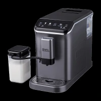 morphy richards Cafe Artisan 1350 Watt Automatic Espresso, Cappuccino & Latte Coffee Maker with In-built Milk Frothing System (Black & Titanium)