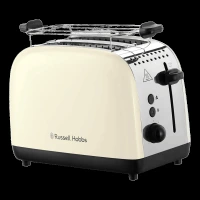 Russell Hobbs Colours Plus 1600W 2 Slice Pop-Up Toaster with Browning Levels (Cream)