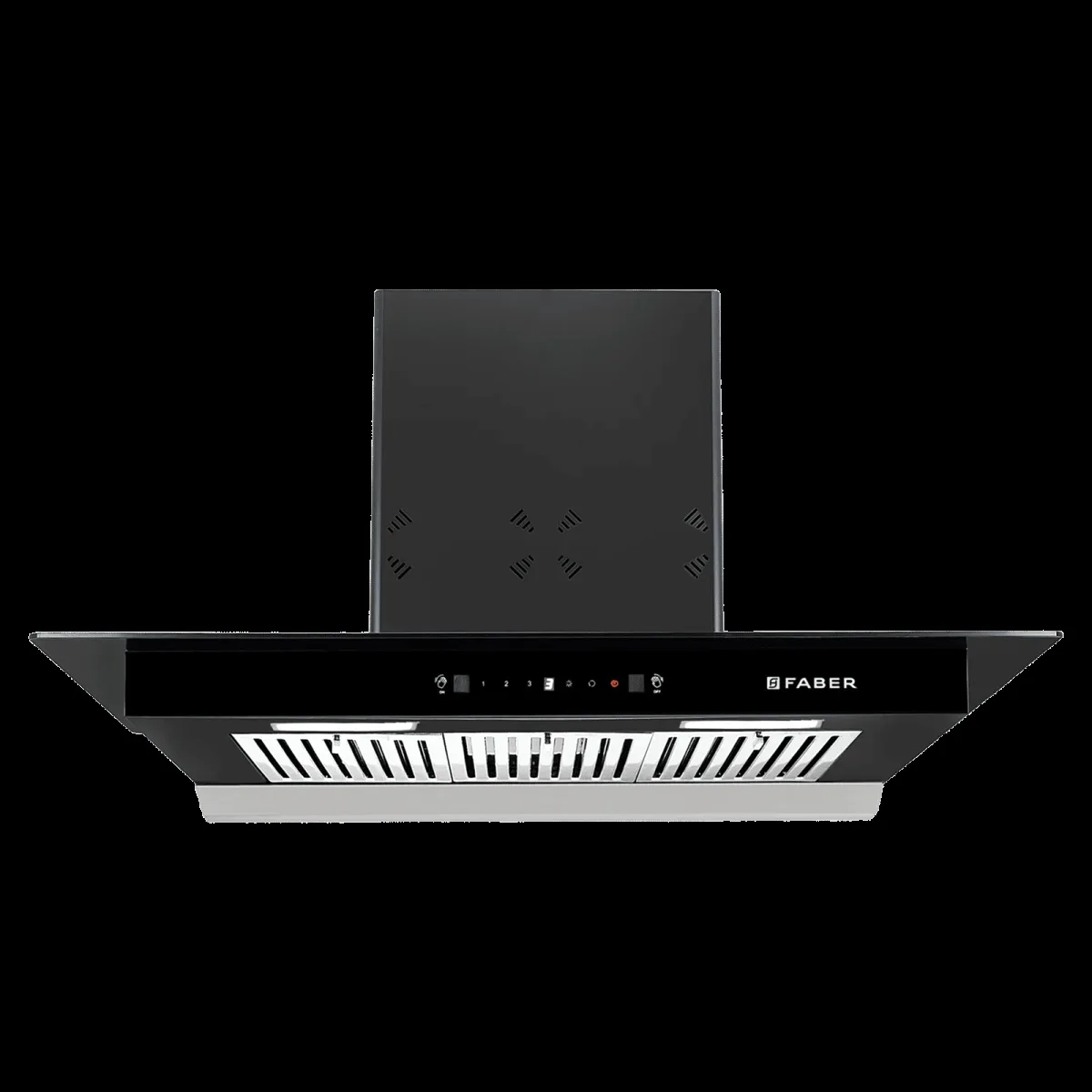 FABER HOOD COSMOS 3D HC SC BK BF 90cm 1400m3/hr Ducted Auto Clean Wall Mounted Chimney with Odour Sensor (Black)