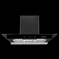 FABER HOOD COSMOS 3D HC SC BK BF 90cm 1400m3/hr Ducted Auto Clean Wall Mounted Chimney with Odour Sensor (Black)