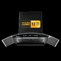 Sunflame SF-RE90 90cm 1400m3/hr Ducted Auto Clean Wall Mounted Chimney with Motion Senor Control (Black)