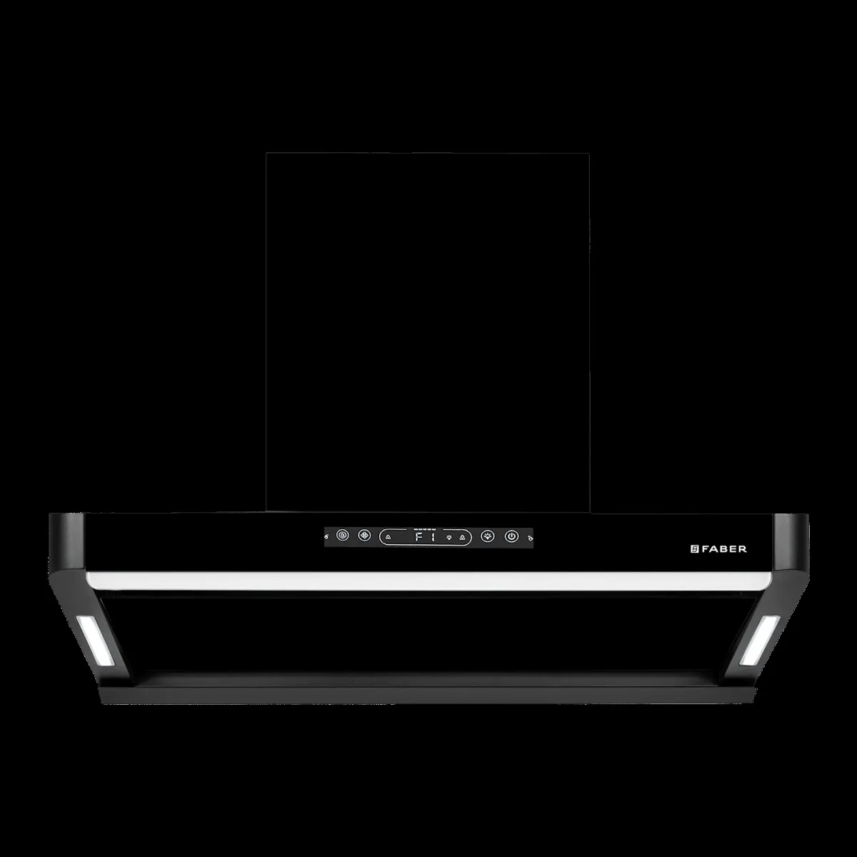 FABER PINNACLE FL HC BK 90 90cm 1500m3/hr Ducted Auto Clean Wall Mounted Chimney with Touch and Gesture Control (Black)