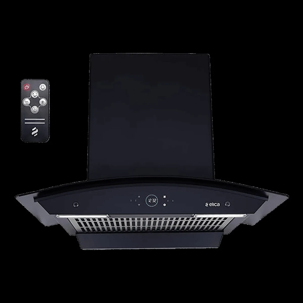 elica ISMART GLACE FL HAC 60 LTW NERO 60cm 1425m3/hr Ducted Auto Clean Wall Mounted Chimney with Motion Sensor Control (Black)