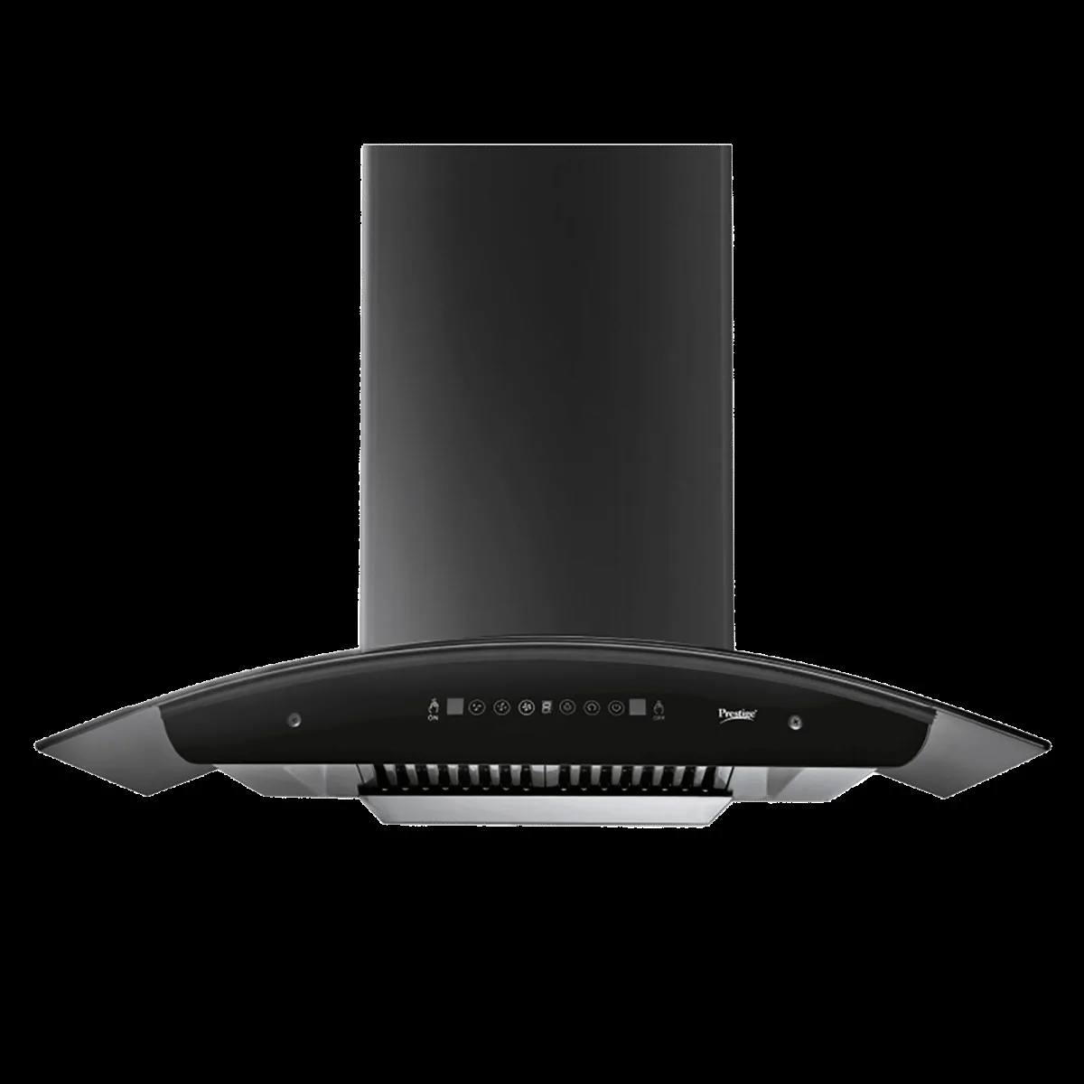 Prestige Oscar Plus 90cm 1200m3/hr Ducted Auto Clean Wall Mounted Chimney with Safe SenSe Technology (Black)