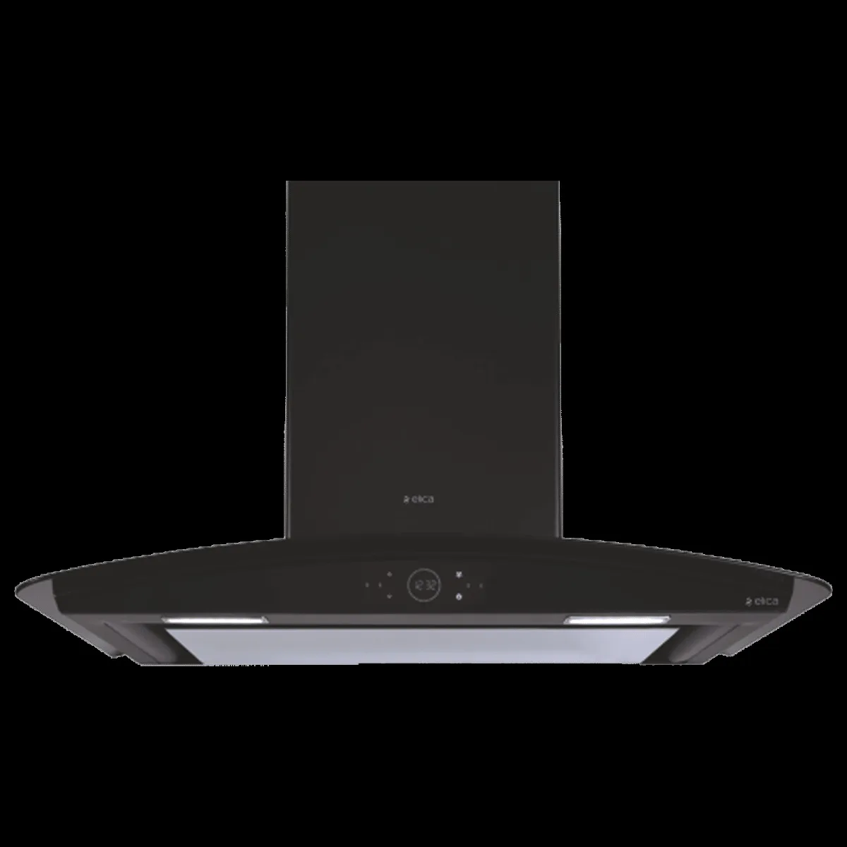 elica ISMART GLACE FL HAC 90 LTW NERO 90cm 1425m3/hr Ducted Auto Clean Wall Mounted Chimney with Motion Sensor (Black)