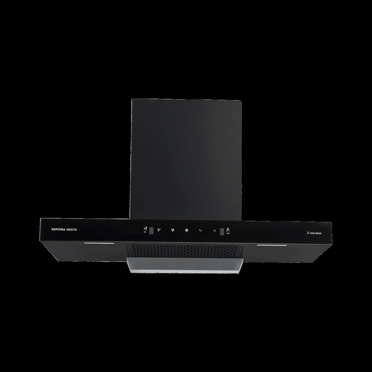 Kutchina Nesta 75cm 1400m3/hr Ducted Auto Clean Wall Mounted Chimney With Wave Sensor (Black)