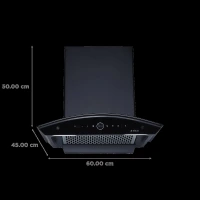 elica PRO PLUS FL BLDC 60cm 1600m3/hr Ducted Auto Clean Wall Mounted Chimney with Motion Sensor Control (Black)