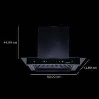 elica FLT FL 600 HAC LTW MS NERO 60cm 1500m3/hr Ducted Auto Clean Wall Mounted Chimney with Motion Sensor (Black)