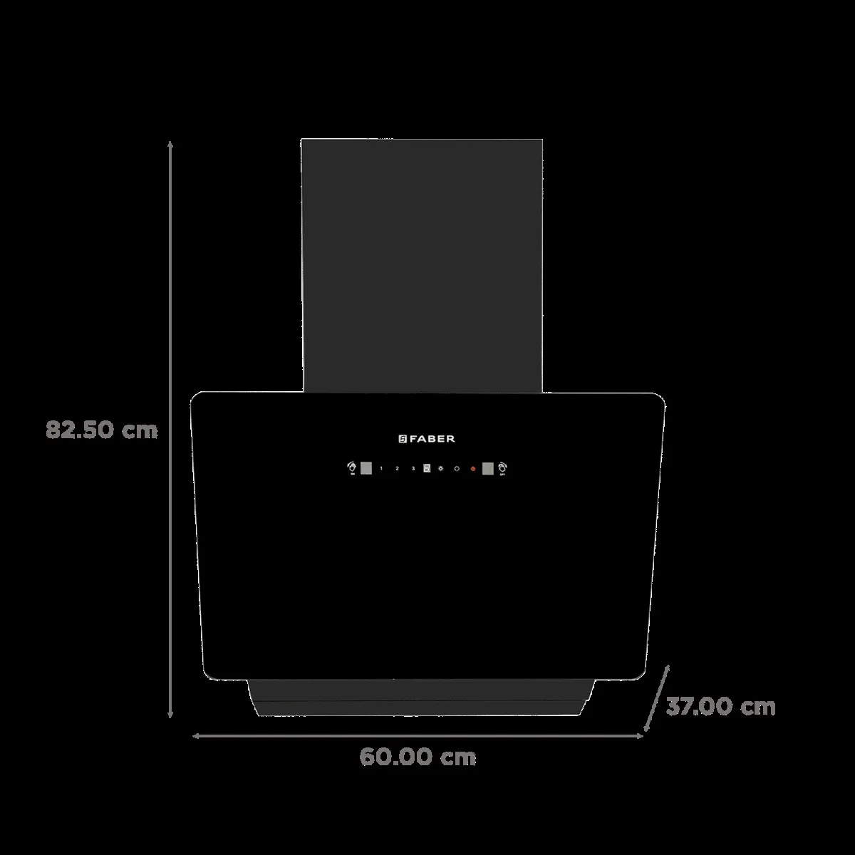 Faber HOOD ALLURE 3D BLDC HC SC FL BK IN 60 - V 60cm 1500m3/hr Ductless Auto Clean Wall Mounted Chimney with Touch and Gesture Control (Black)