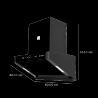 Faber HOOD APOLLO FL HC BLDC BK IN 60cm 1600m3/hr Ductless Auto Clean Wall Mounted Chimney with Touch and Gesture Control (Black)