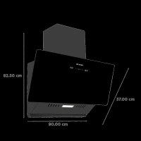 Faber HOOD ALLURE 3D BLDC HC SC FL BK IN 90 - V 90cm 1500m3/hr Ductless Auto Clean Wall Mounted Chimney with Touch and Gesture Control (Black)