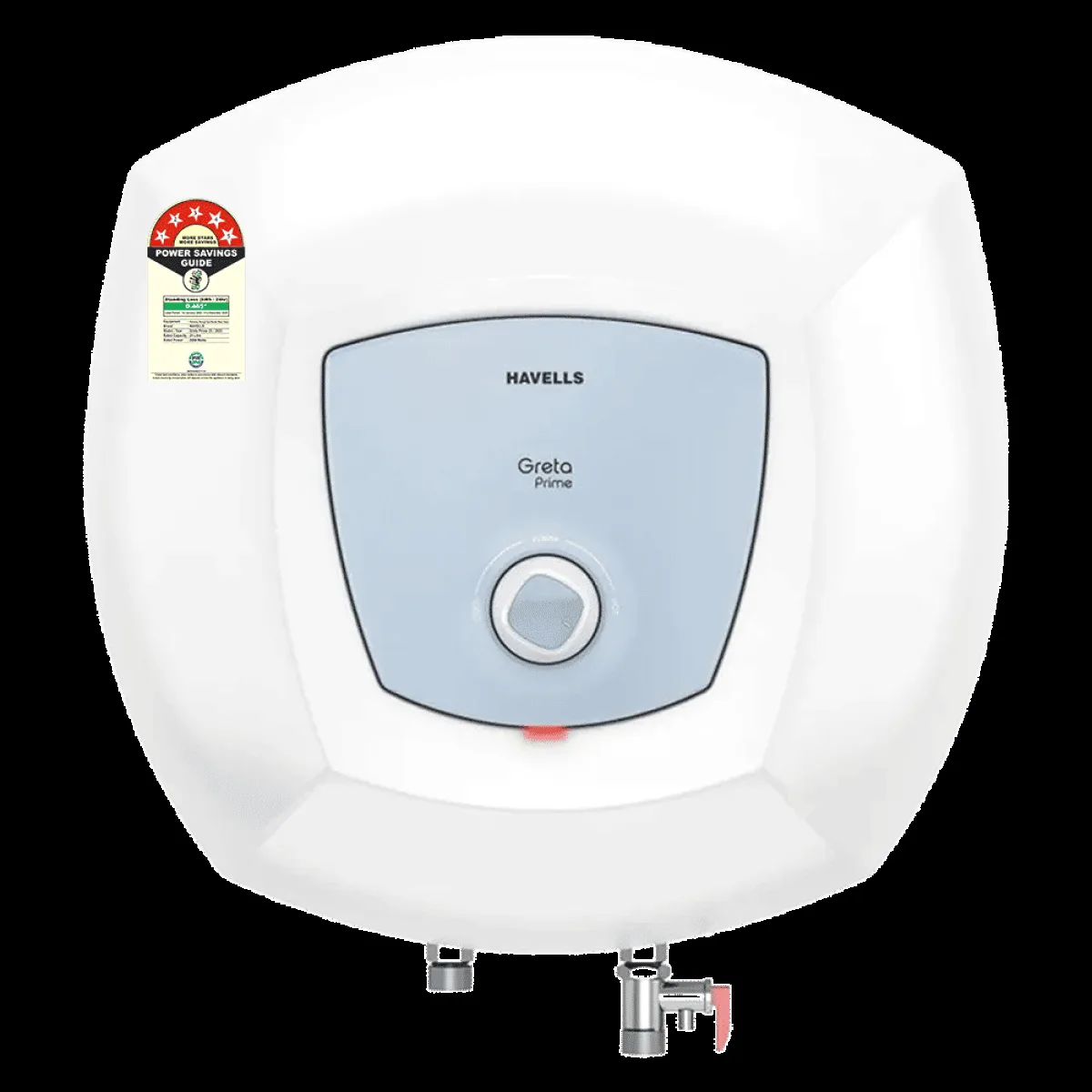 HAVELLS Greta Prime 25 Litres 5 Star Vertical Storage Geyser with Whirlflow Technology (White & Blue)