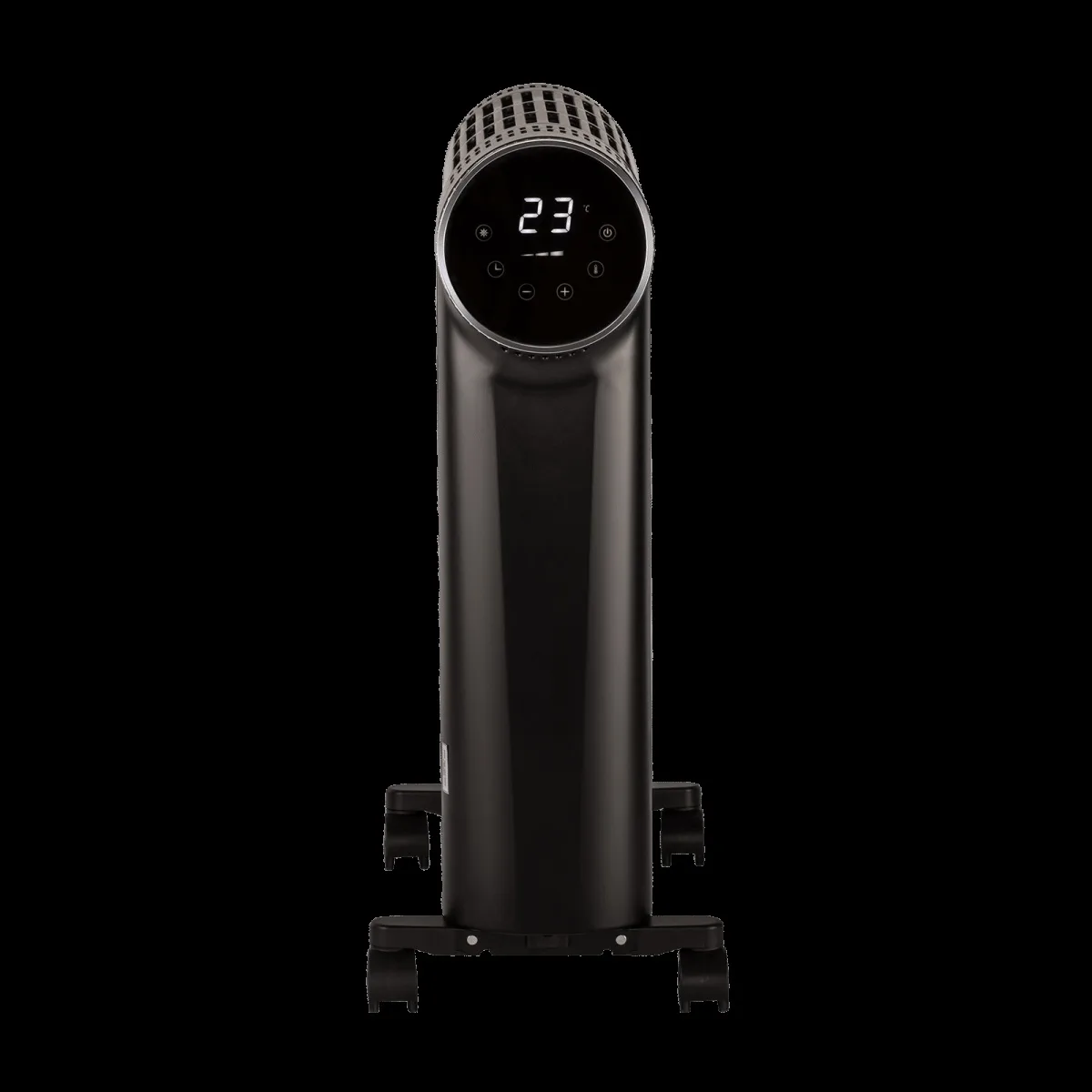 Russell Hobbs HeatIQ 2500W Digital Oil Filled Radiator Room Heater with 10 Fins Enclosed Design (LED Touch Screen & Remote Control , Black)