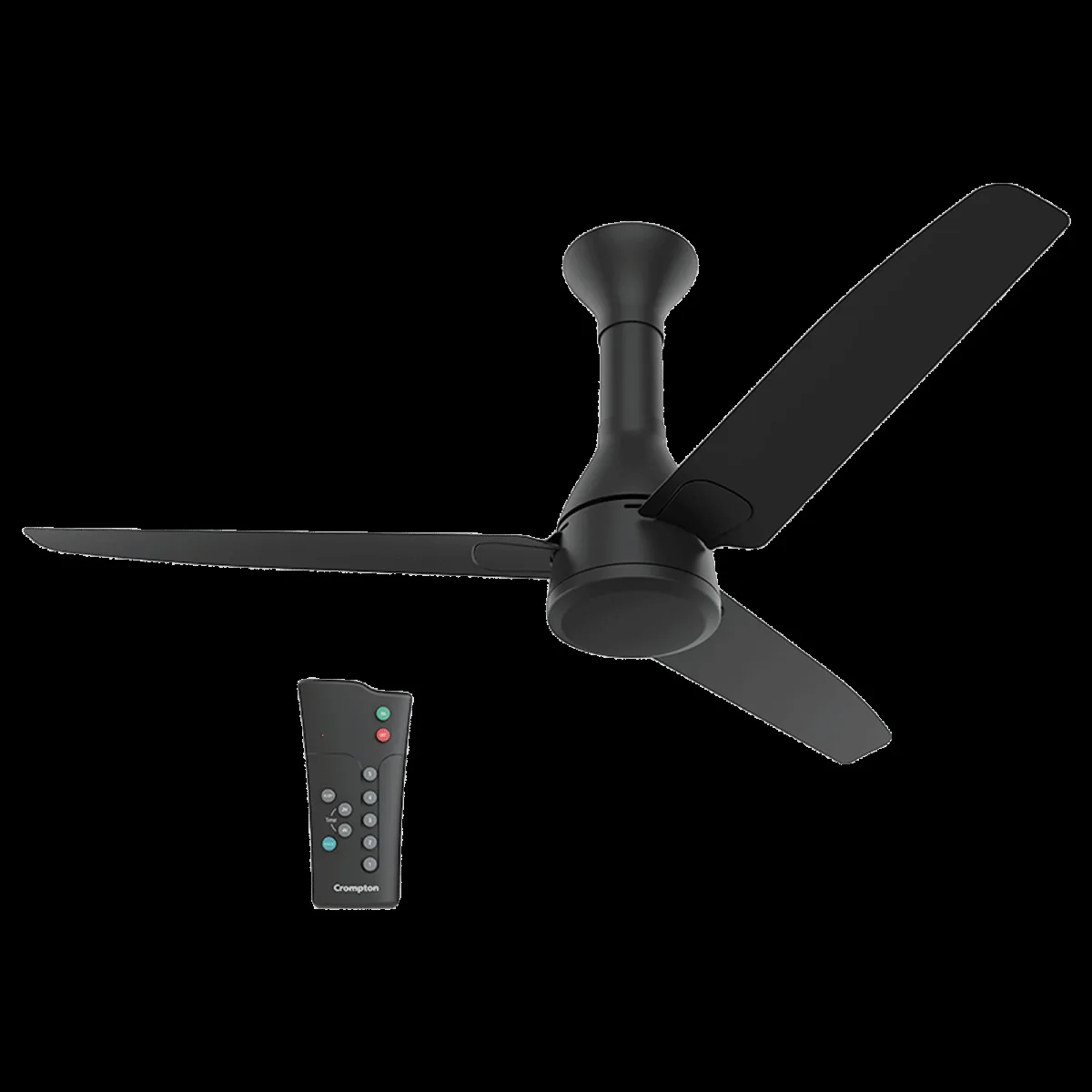 Crompton Energion Roverr 5 Star 1200mm Sweep 3 Blade BLDC Motor Ceiling Fan (Anti Rust, Matte Black)