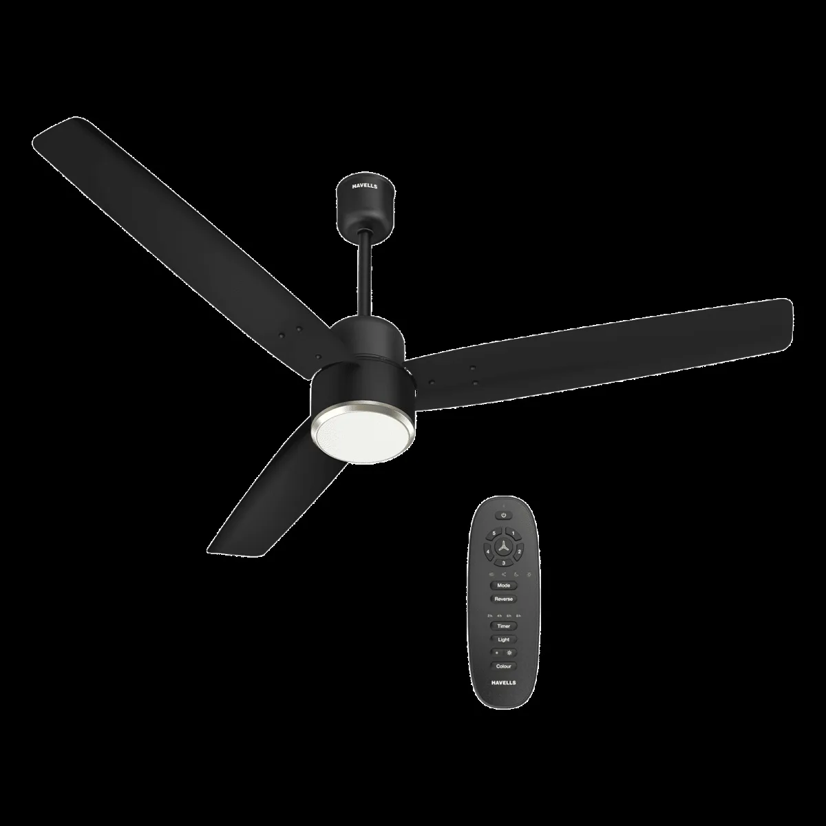 Havells Epic Underlight 5 Star 1200mm 3 Blade BLDC Motor Ceiling Fan with Remote (Reverse Rotation, Matt Black)