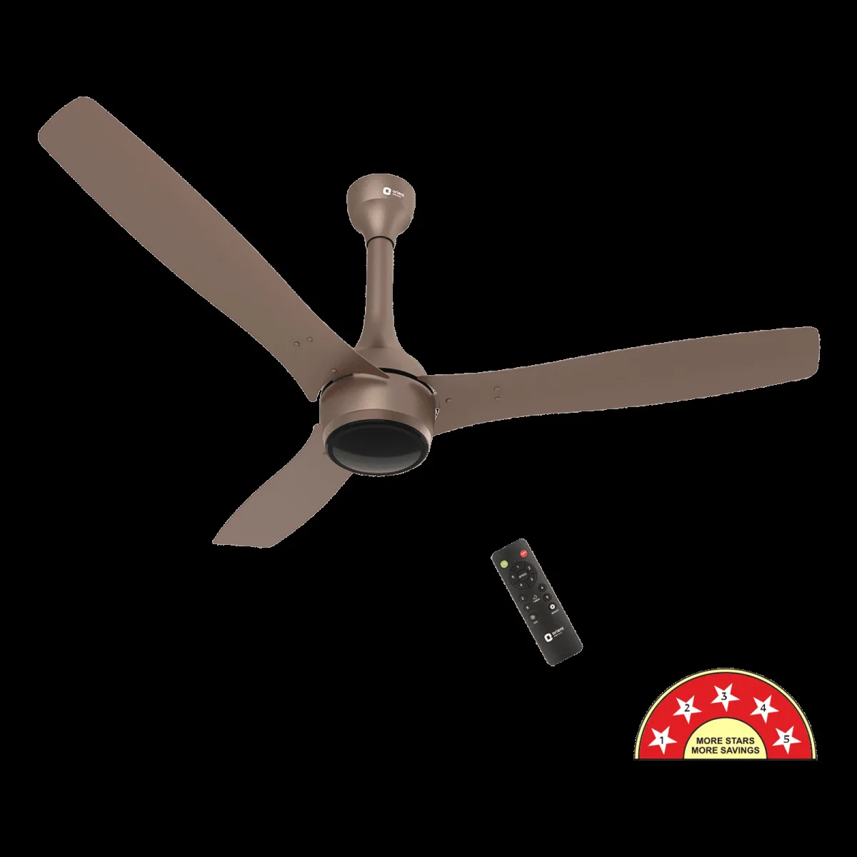 Orient Aeon 5 Star 1200mm 3 Blade BLDC Motor Ceiling Fan with Remote (Antidust, Tangerine Brown)